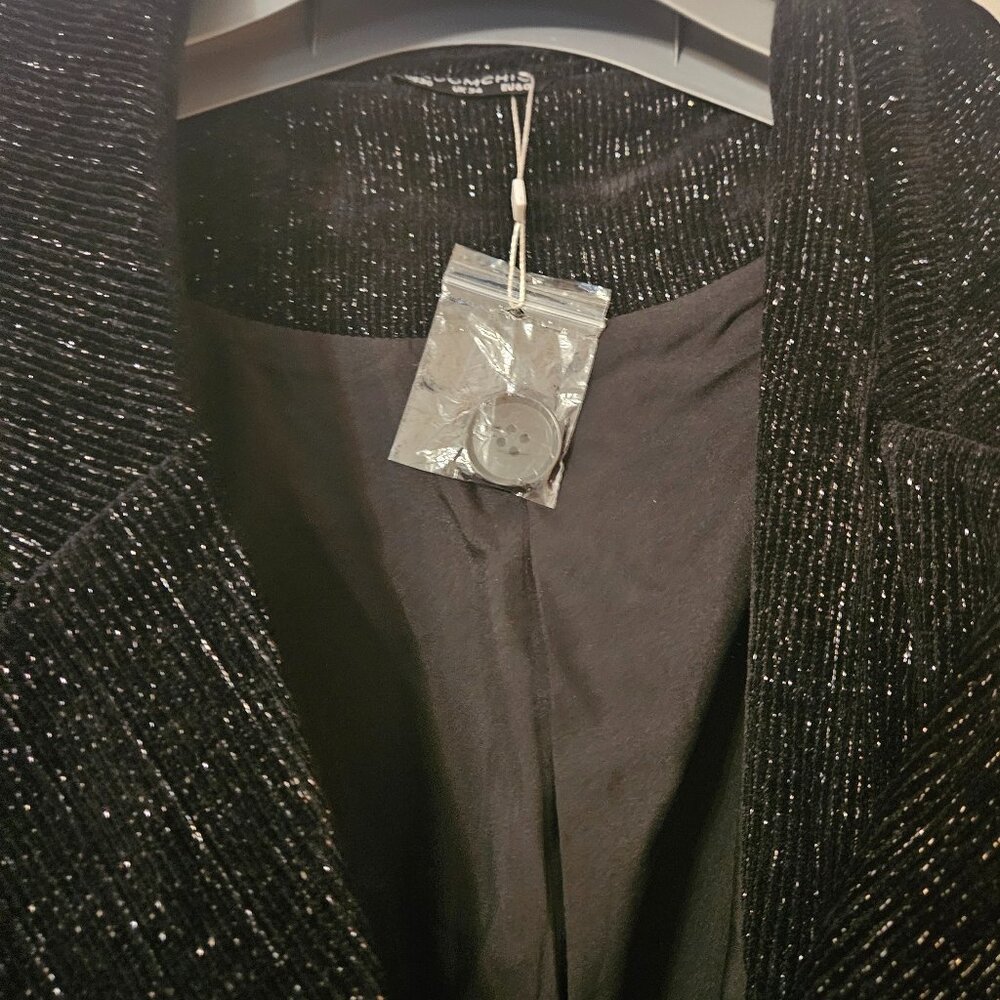 Lurex Double Breasted Patched Pocket Blazer - Picture 4 of 4